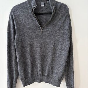 Men's Gray Zip-Up Sweater
